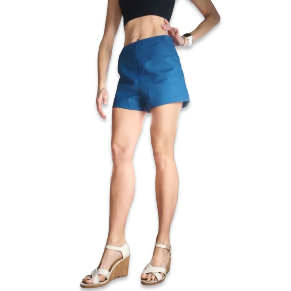 Alythea Pin-up Style High Rise Blue Shorts With Pockets Women's Size Small
